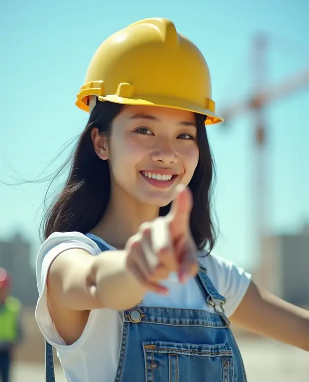 Female Staff In Hard Hat Esm