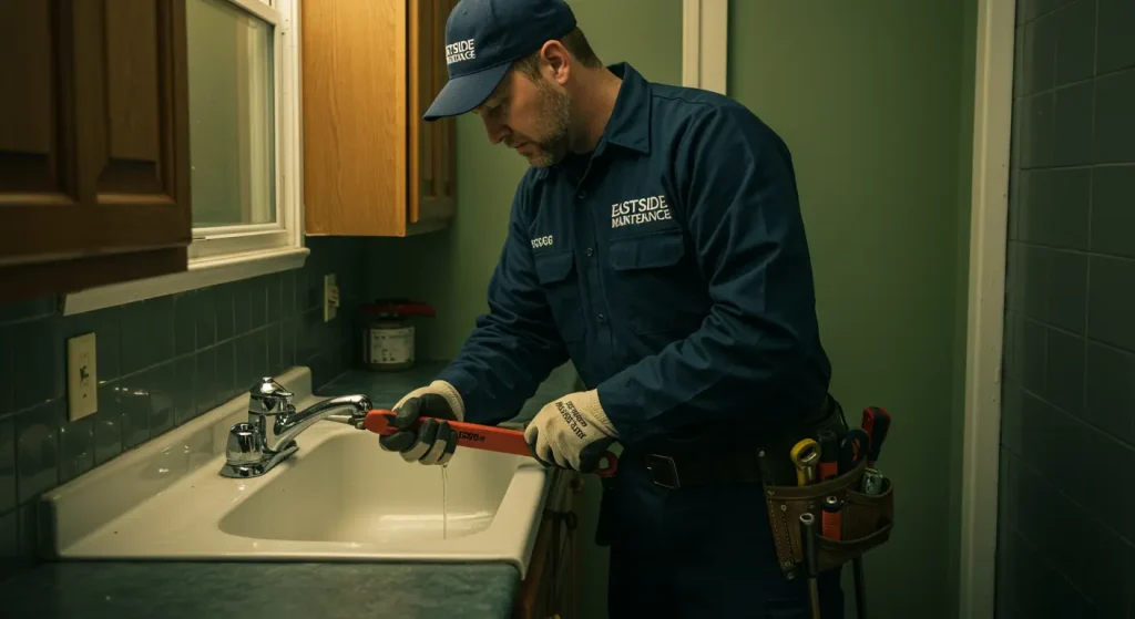 Esm Plumber Working On A Sink For A Client Converted