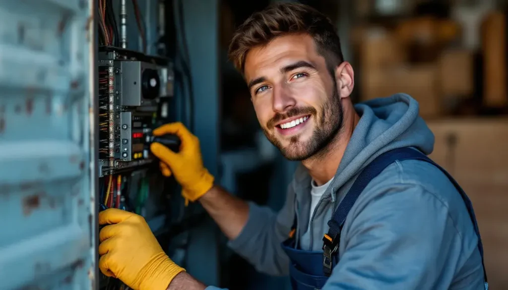 Happy Electrician At Eastside Mainetance Converted