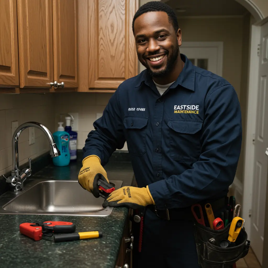 Plumber Smiling Happily Converted